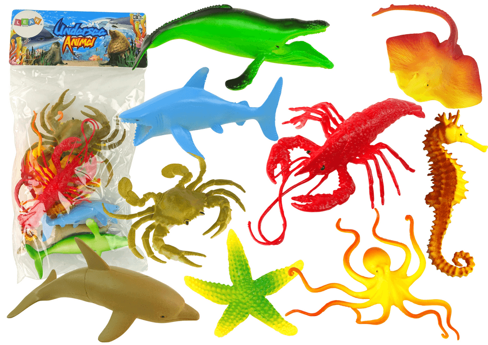 LEAN TOYS Set morskih živali, Ocean 9 kos.