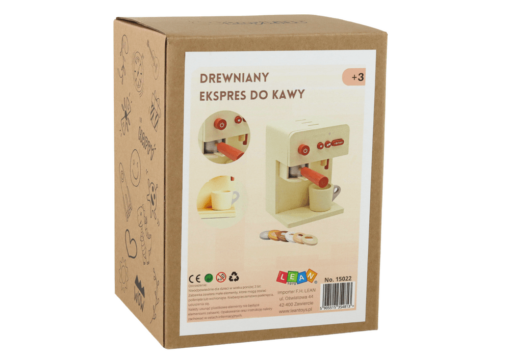 Leseni aparat za kavo LEAN TOYS z dodatki 6