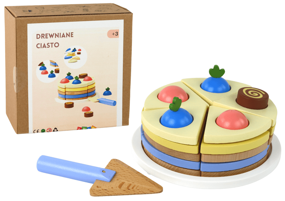 Lesena torta LEAN TOYS s 8 kosi in pladnjem 7