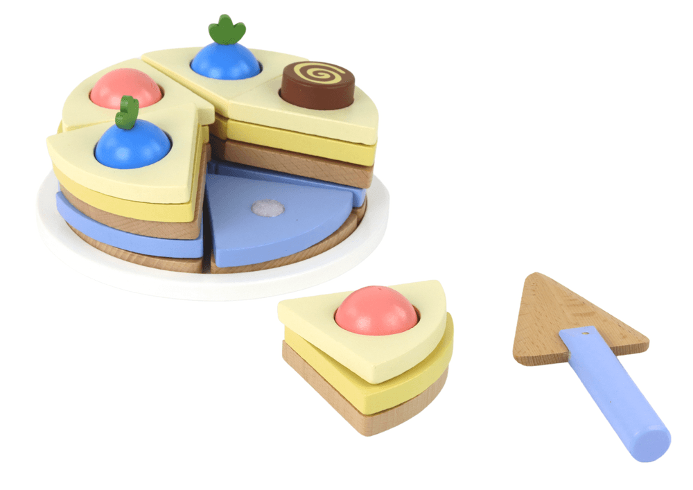Lesena torta LEAN TOYS s 8 kosi in pladnjem 4