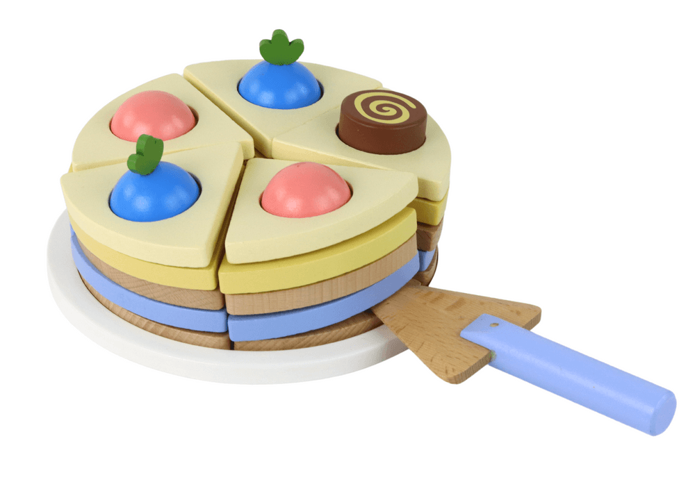 Lesena torta LEAN TOYS s 8 kosi in pladnjem 6
