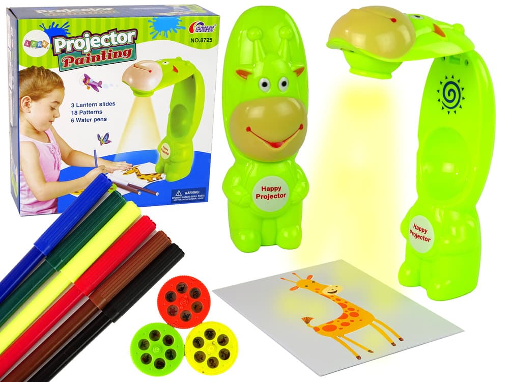 Projektor za risanje LEAN TOYS "Krówka", zelen