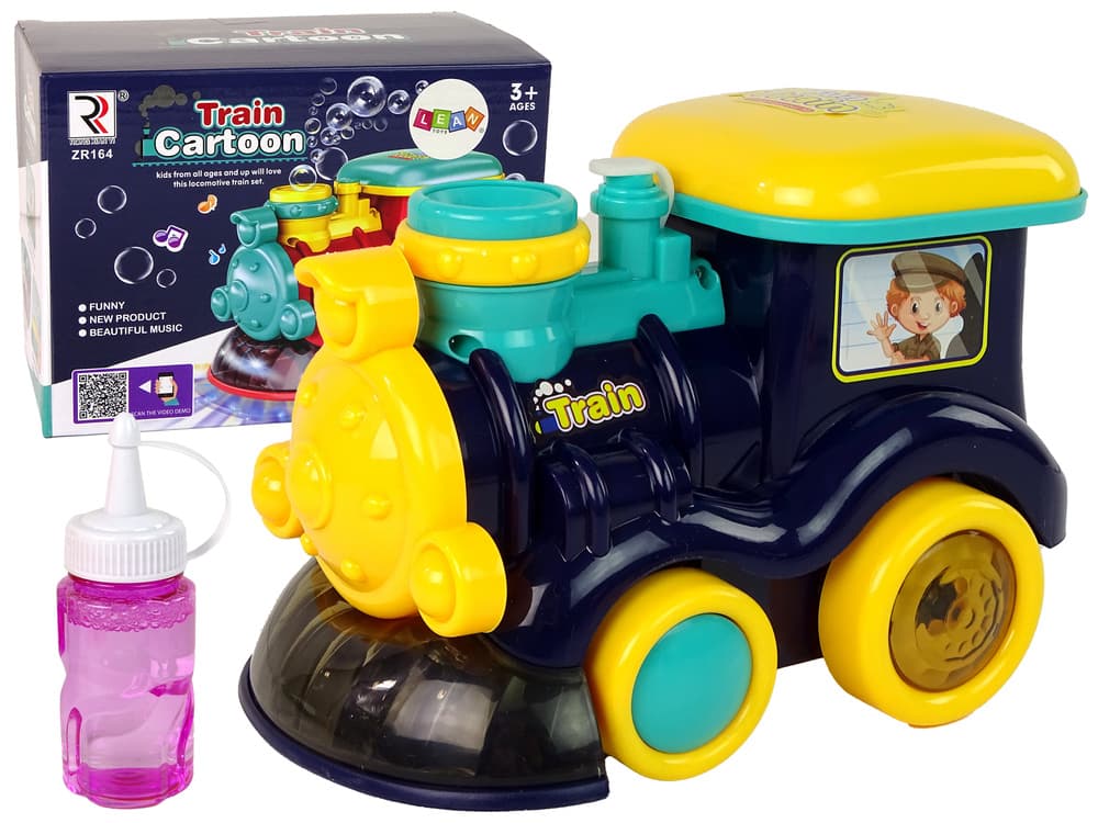 LEAN TOYS Lokomotiva na mehurčke, modra