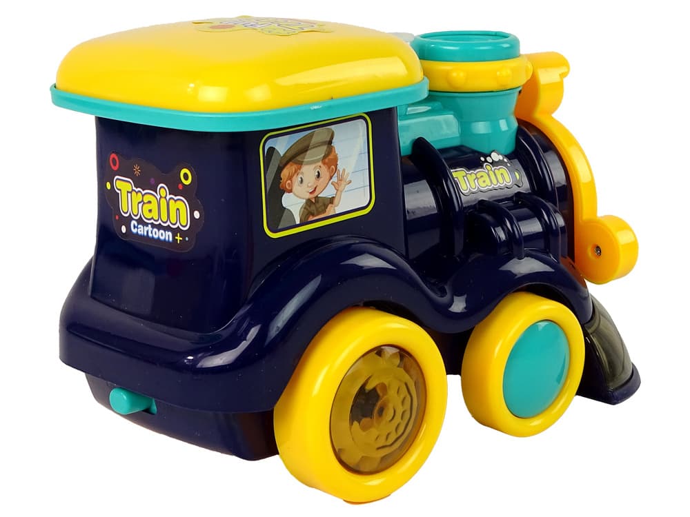 LEAN TOYS Lokomotiva na mehurčke, modra 3