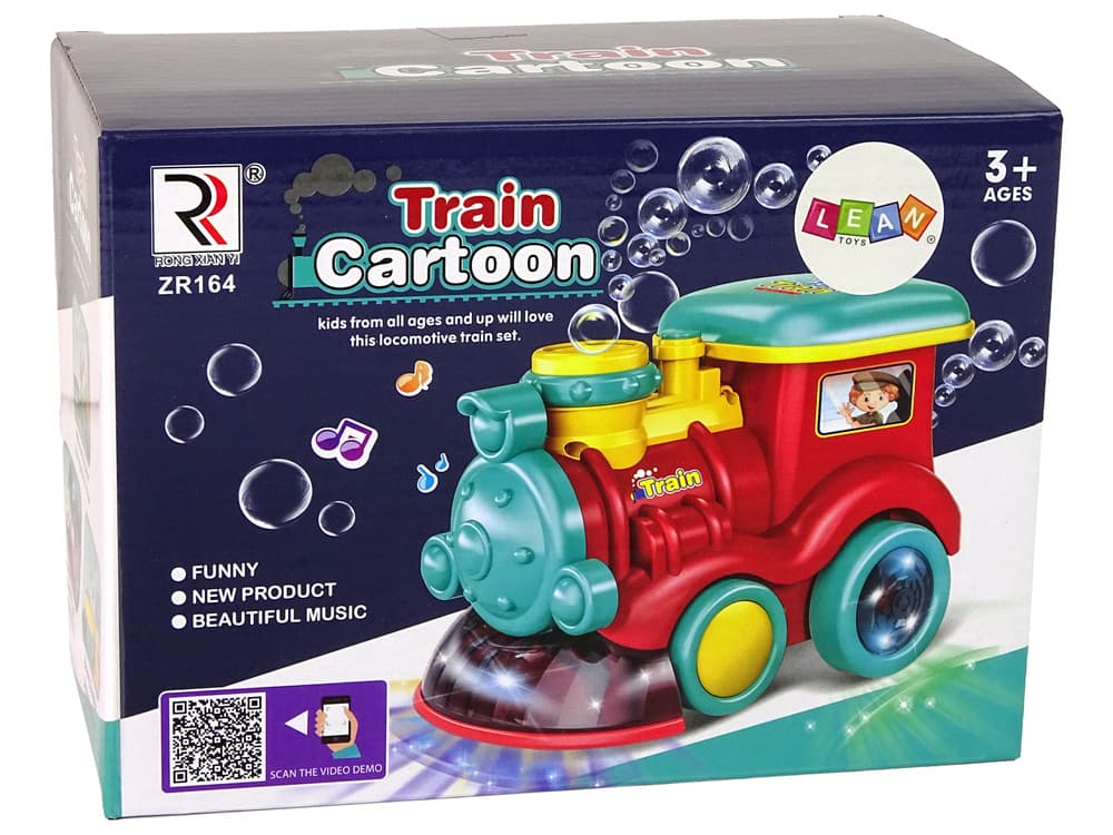 LEAN TOYS Lokomotiva na mehurčke, modra 6