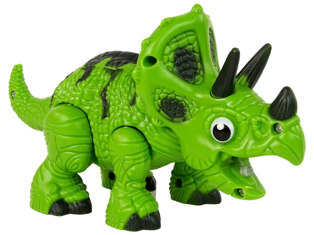 LEAN TOYS Interaktivni dinozaver Triceratops, zelen 3