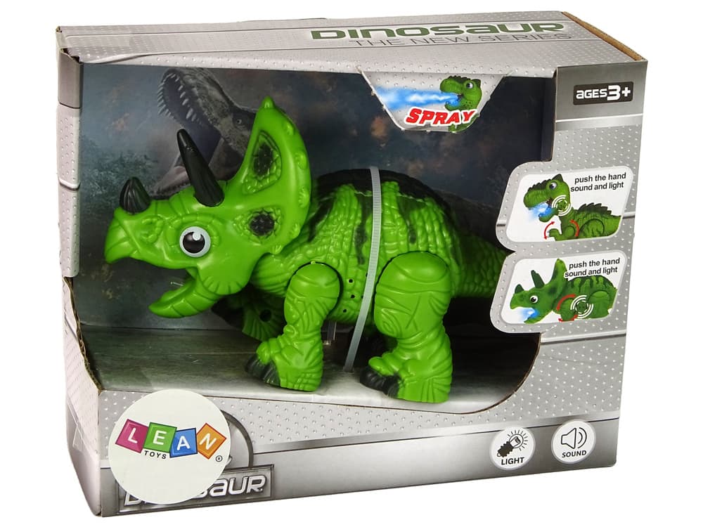 LEAN TOYS Interaktivni dinozaver Triceratops, zelen 8