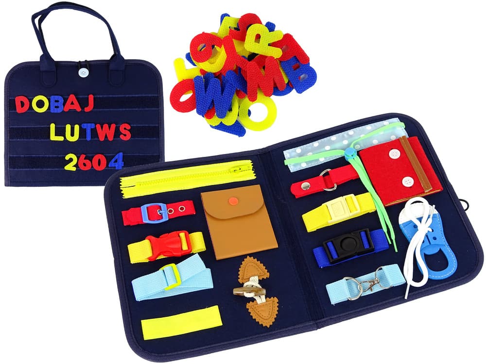 LEAN TOYS Kovček - senzorična tabla za malčke
