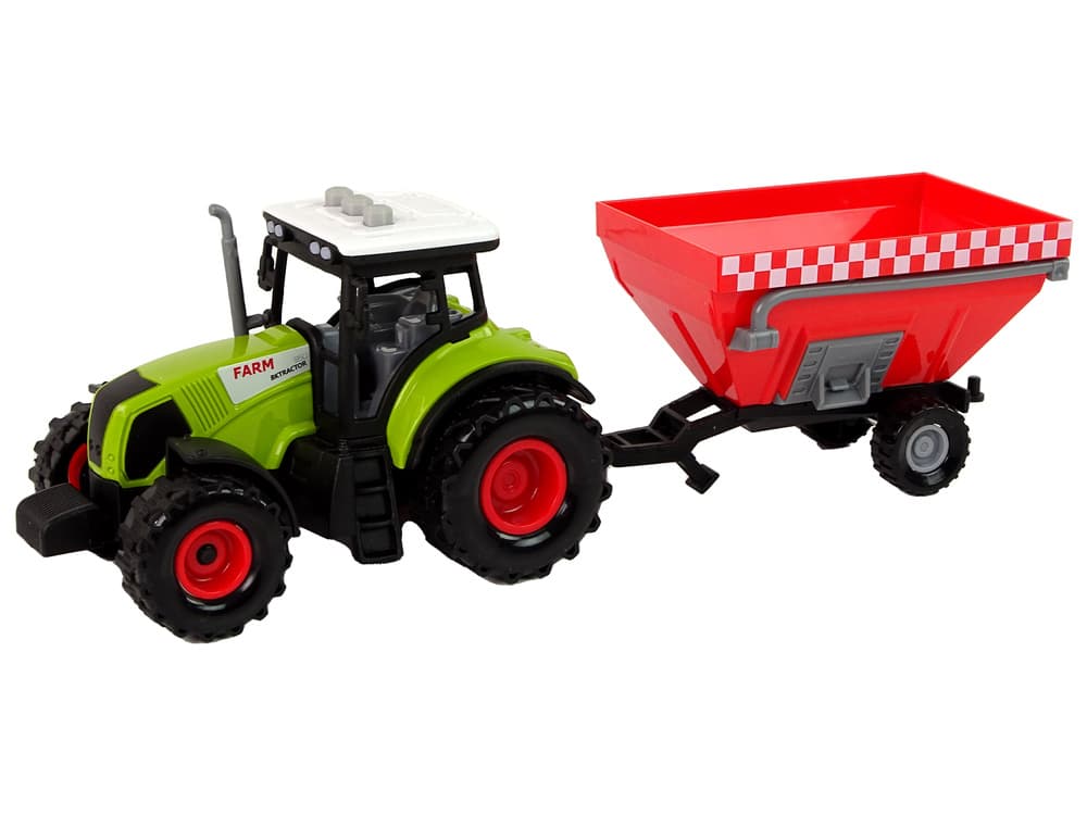 LEAN TOYS Traktor na prikolico za žito, zelen 2