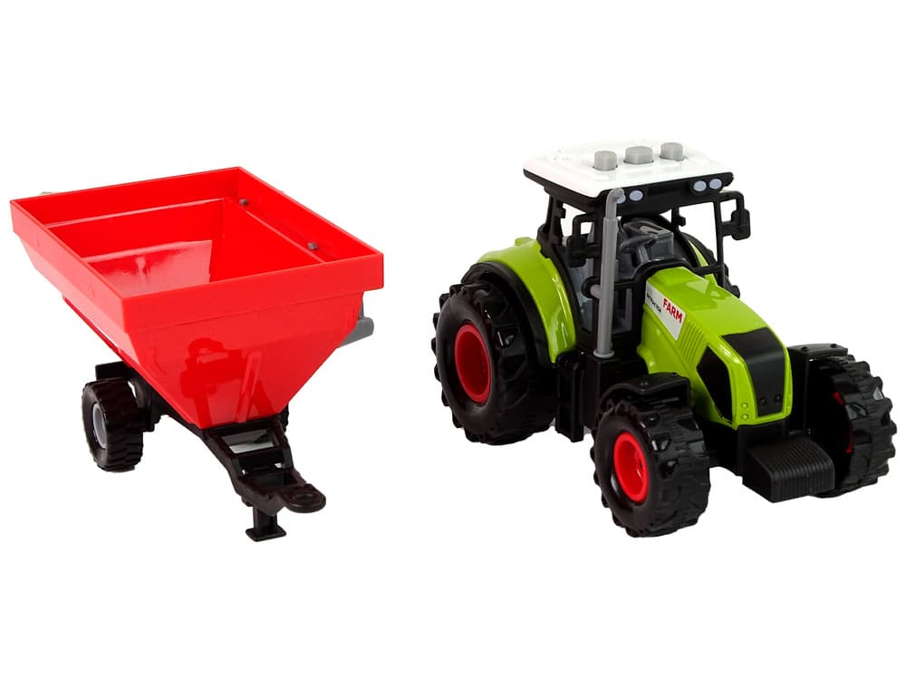 LEAN TOYS Traktor na prikolico za žito, zelen 4