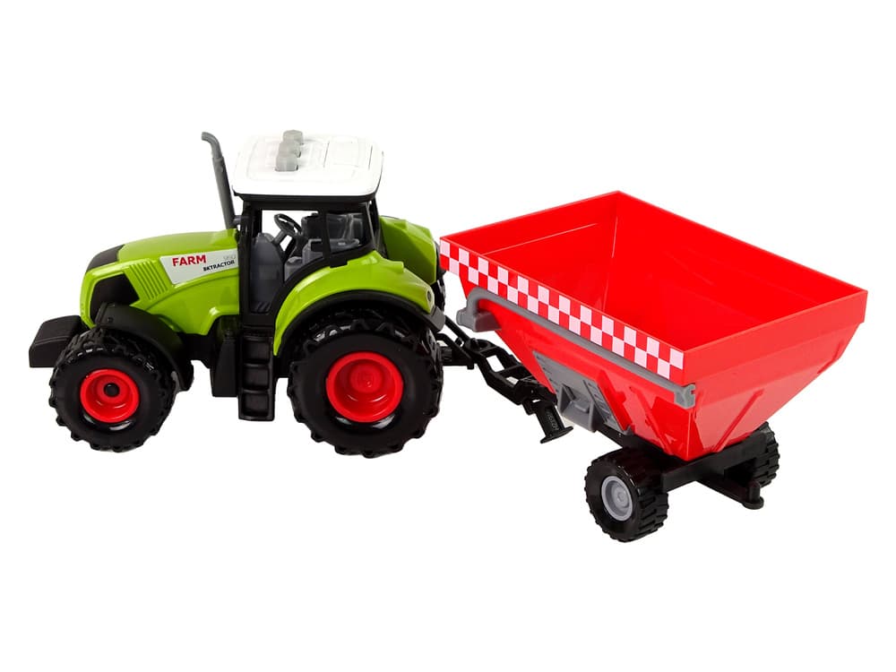 LEAN TOYS Traktor na prikolico za žito, zelen 5
