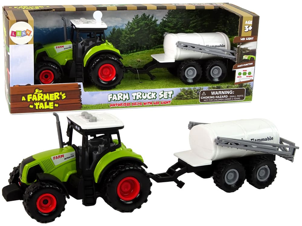 LEAN TOYS Traktor z dvema prikolicama (zrnca/cisterna)