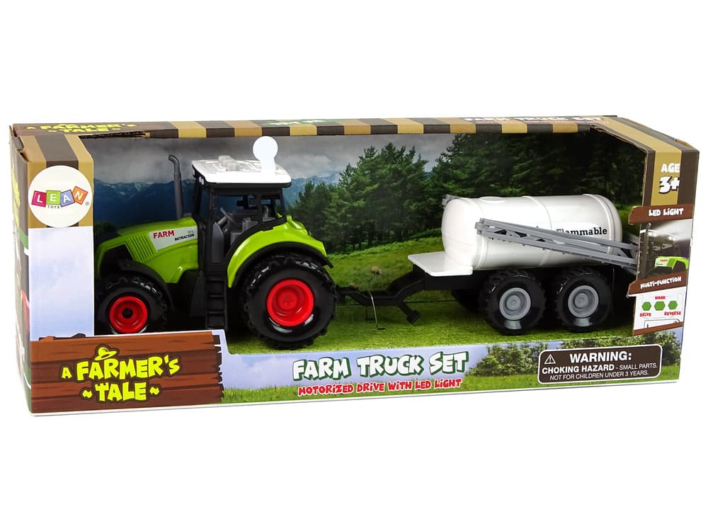 LEAN TOYS Traktor z dvema prikolicama (zrnca/cisterna) 5