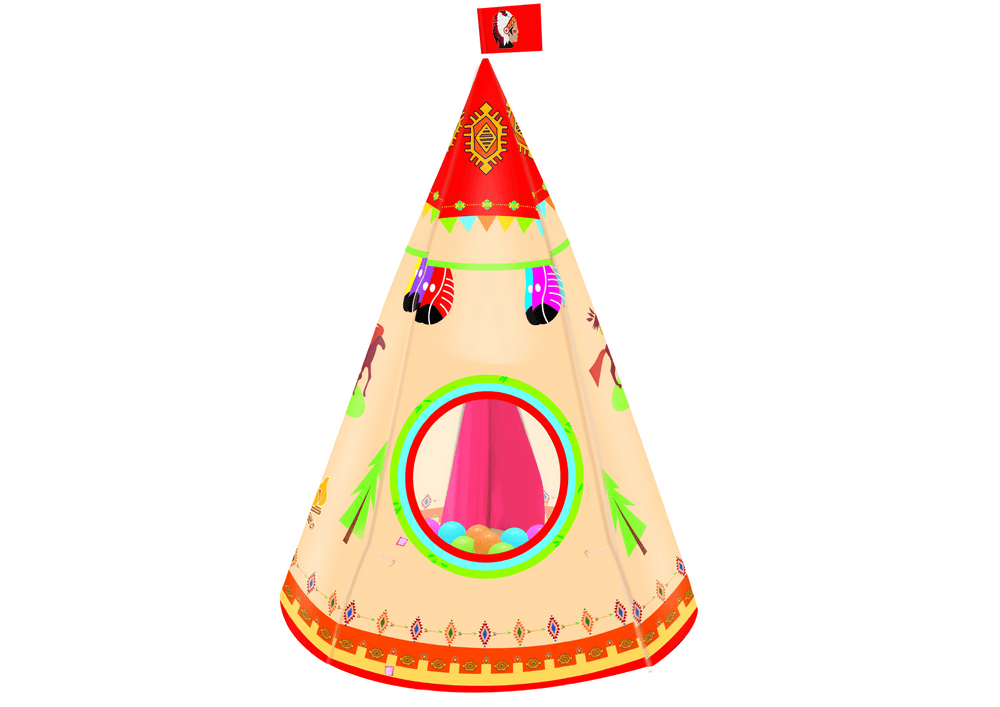 Leseni šotor Tipi za otroke, krem, 160 x 105 cm 2