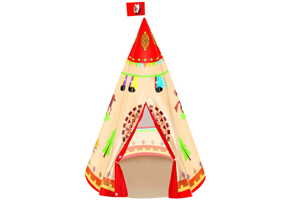 Leseni šotor Tipi za otroke, krem, 160 x 105 cm 3