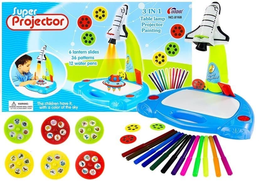 LEAN TOYS Projektor Rimska raketa za risanje, 36 slik