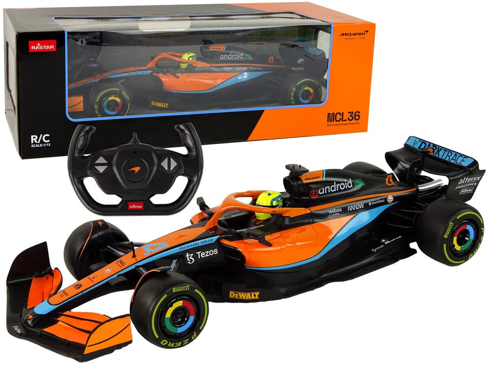 Avto R/C dirkalni McLaren F1, oranžen, 1:12