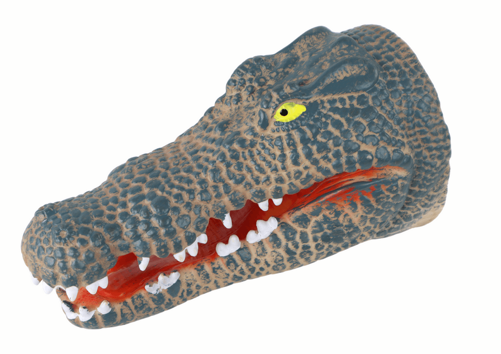 Ročna lutka LEAN TOYS Krokodil, siva 2