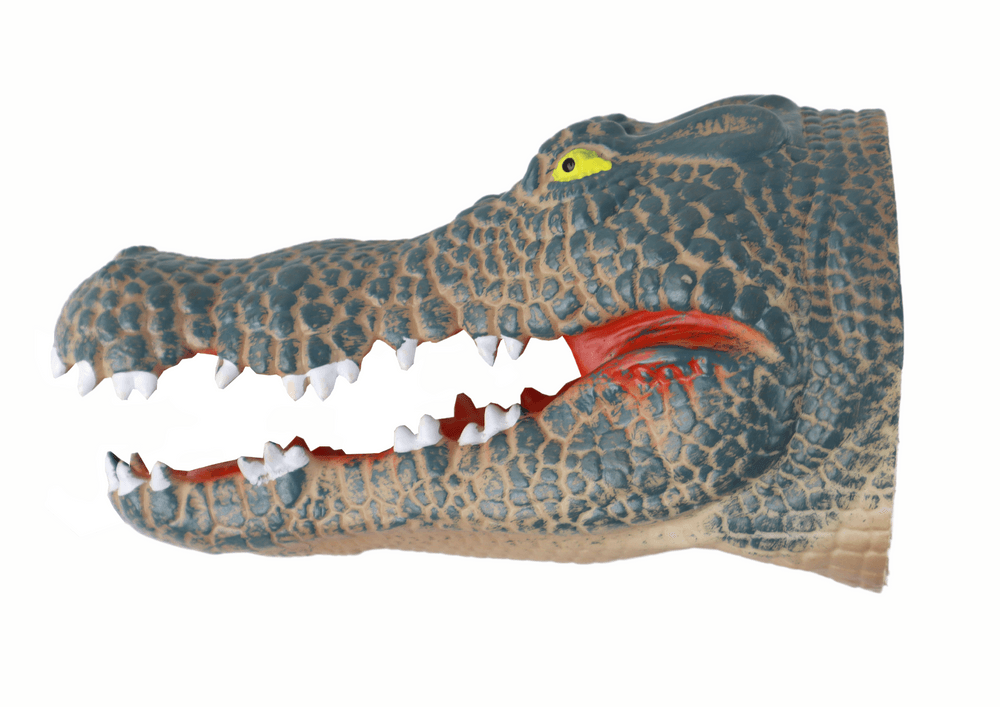 Ročna lutka LEAN TOYS Krokodil, siva 3