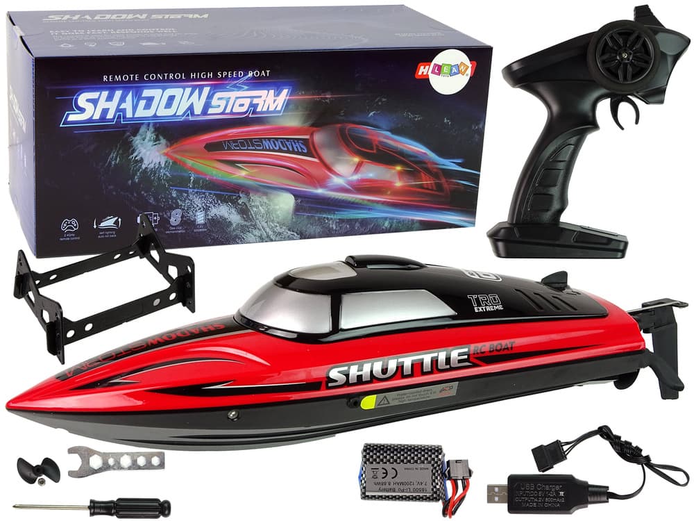 Motor na daljinsko upravljanje LEAN TOYS, R/C 2.4G, rdeč, 35 cm