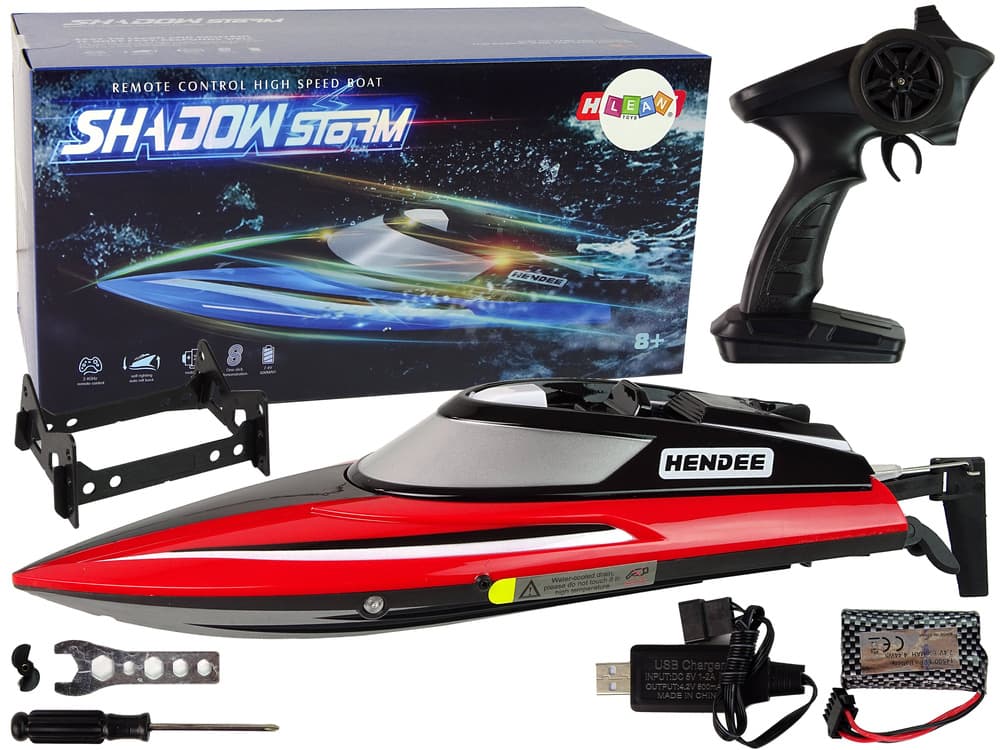 Motor na daljinsko upravljanje LEAN TOYS Boat, R/C 2.4G, rdeč, 25 km/h