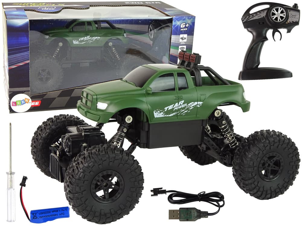 Zdaljinsko vodeno vozilo LEAN TOYS R/C 1:18 zelene barve