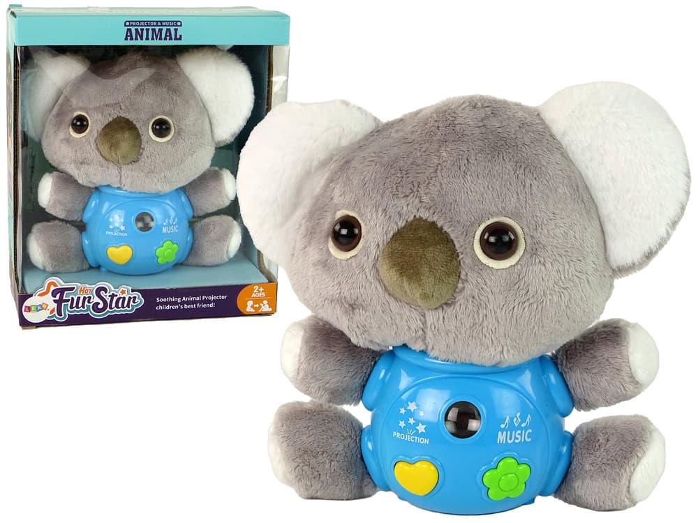 Projektor LEAN TOYS Koala, s lučkami in zvoki, siv
