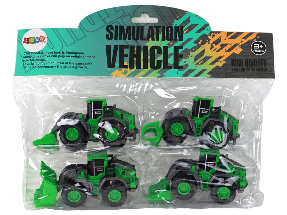 Komplet zelenih traktorjev LEAN TOYS za kmetijo, 4 kosi. 7