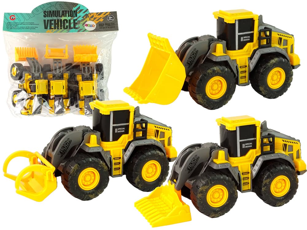 Komplet gradbenih vozil LEAN TOYS, 3 modeli, rumeni