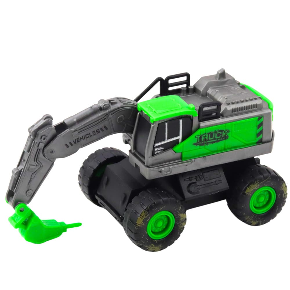 Gradbeno vozilo LEAN TOYS, bager/nakladalnik, zeleno 6
