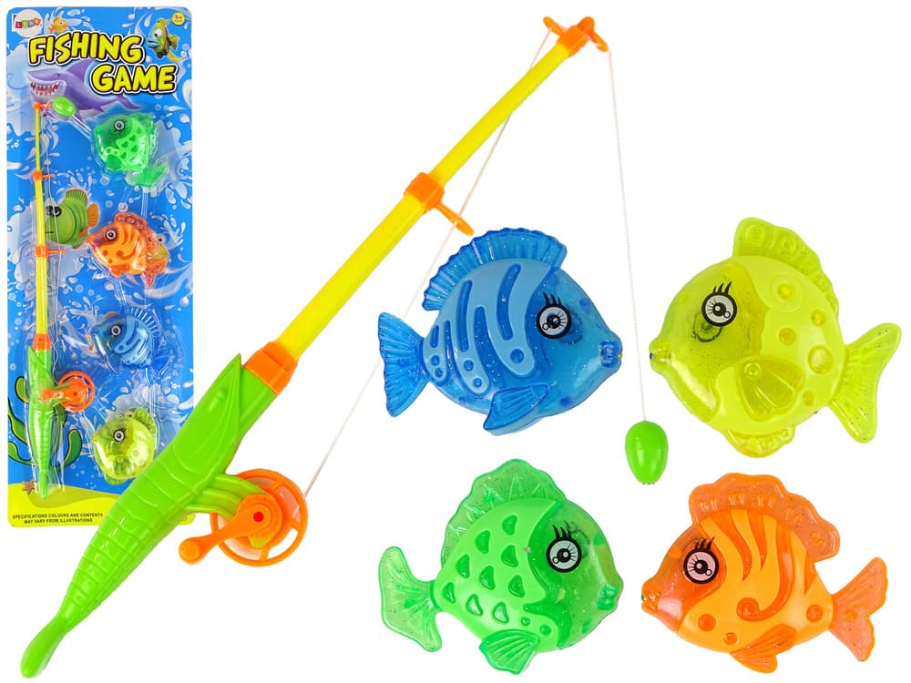 Igra ribolova LEAN TOYS z ribiško palico in 4 ribicami