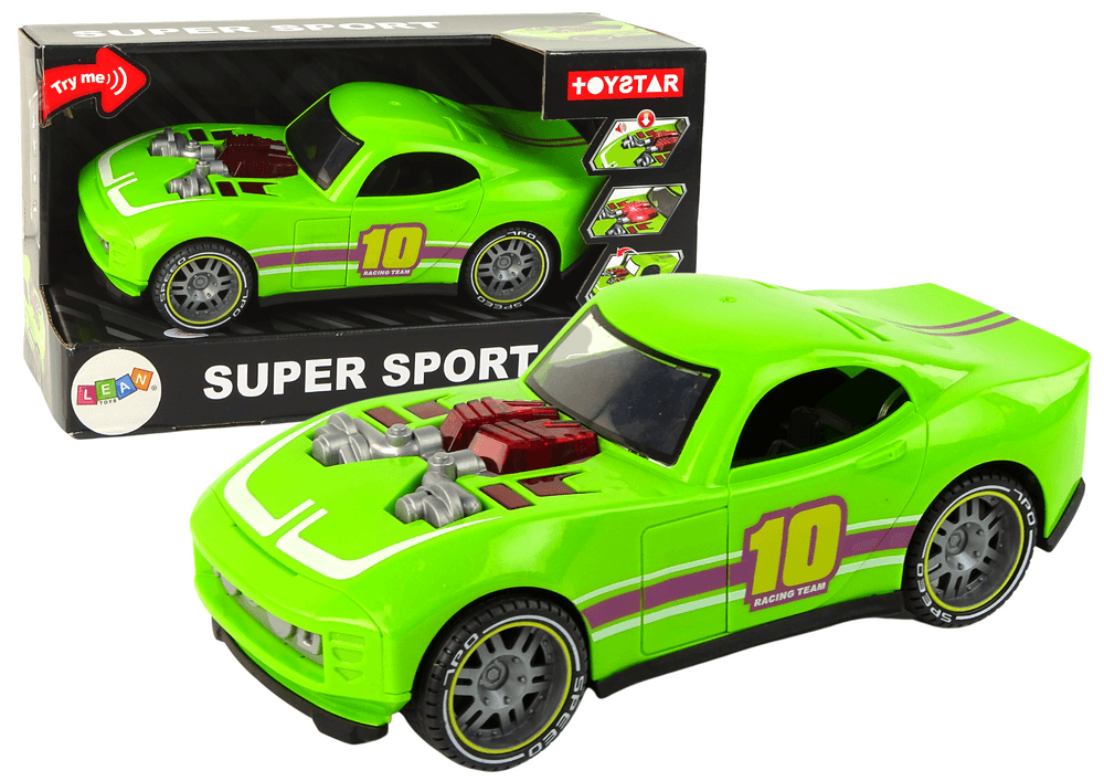 LEAN TOYS Športni avto na vzmet, 1:14, zeleni
