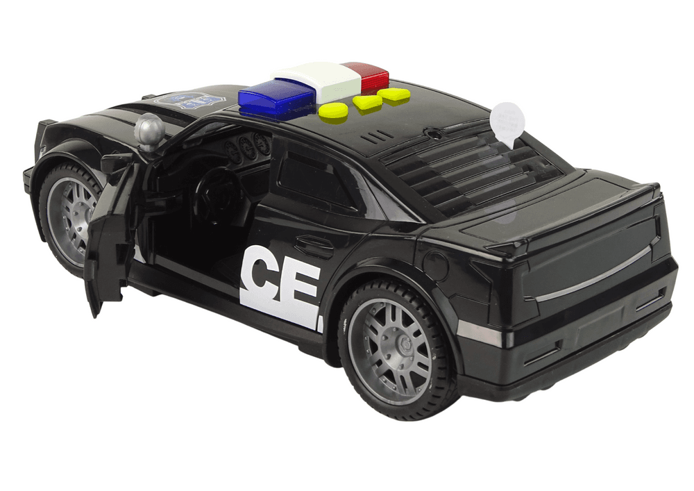 LEAN TOYS Policijski avto, 1:14, črn, luči, zvoki 4