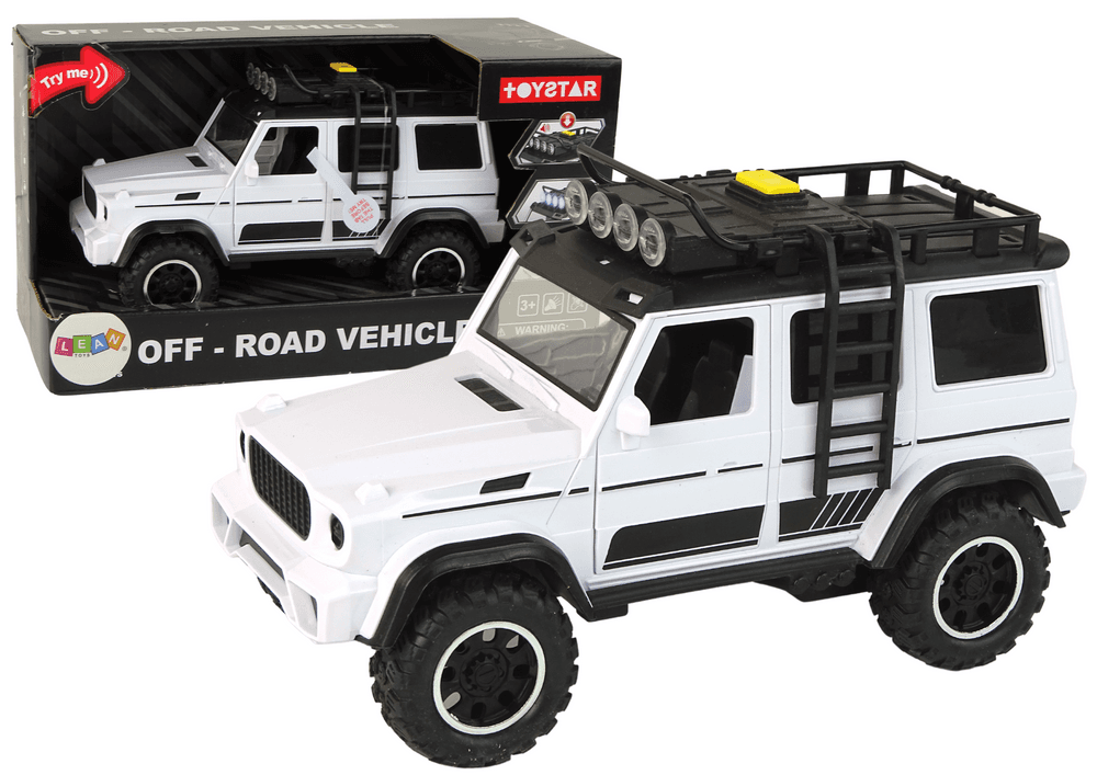 LEAN TOYS Terensko vozilo, 1:14, belo, zvok, luči