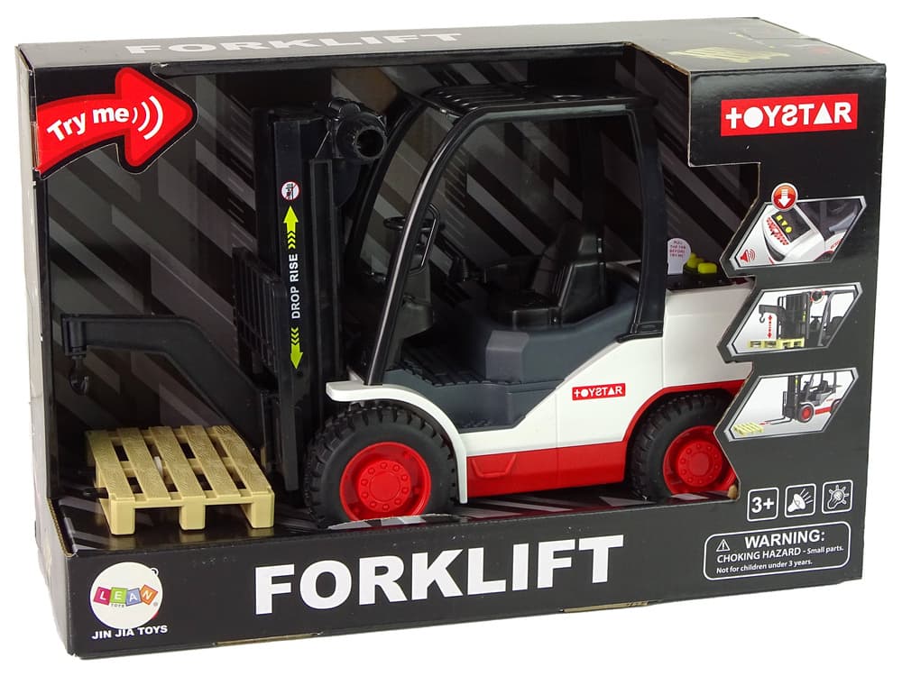 LEAN TOYS Viličar s premakljivim vilicami in paleto 7