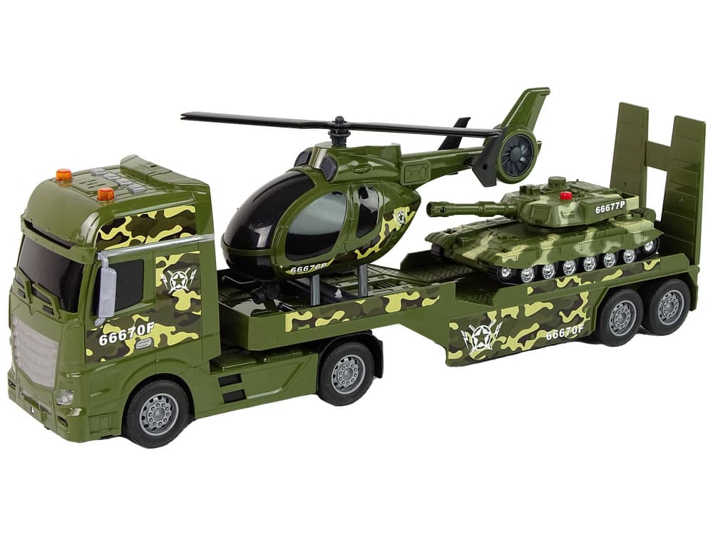 LEAN TOYS Vojaški set: tank, helikopter, tovornjak 2