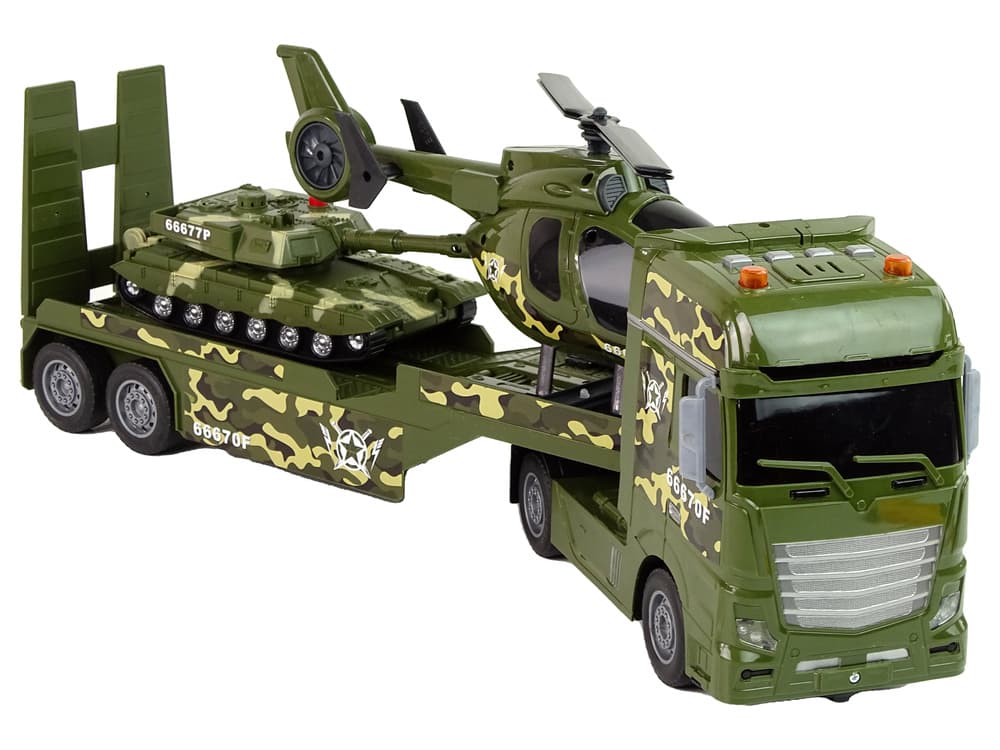 LEAN TOYS Vojaški set: tank, helikopter, tovornjak 3