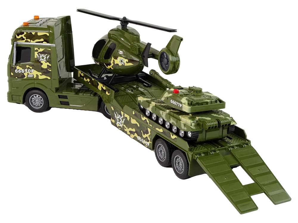 LEAN TOYS Vojaški set: tank, helikopter, tovornjak 4