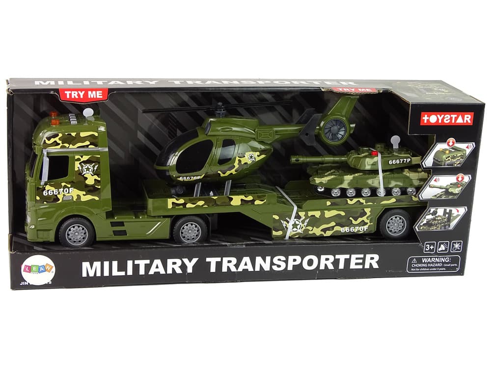 LEAN TOYS Vojaški set: tank, helikopter, tovornjak 5