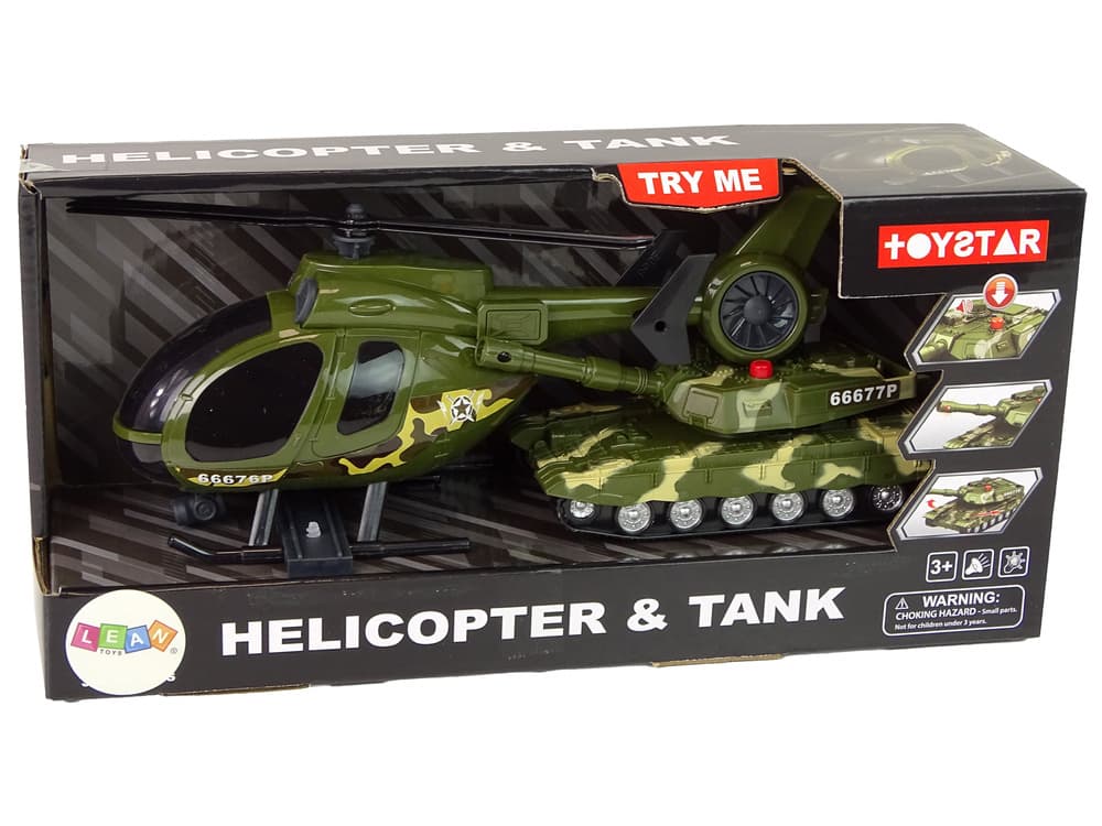 LEAN TOYS Vojaški set: tank, helikopter 5