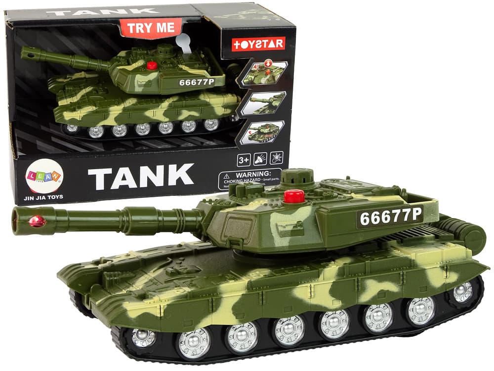 LEAN TOYS Vojaški tank, frikcijski pogon, zvok, luči