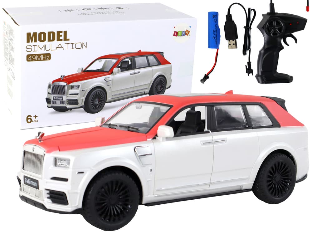 LEAN TOYS RC Avto, 1:20, belo-rdeč, daljinsko voden