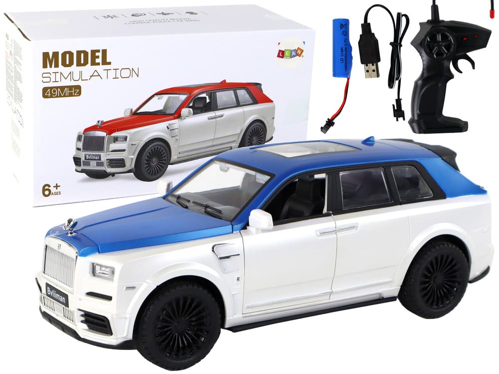 LEAN TOYS RC Avto, 1:20, belo-modri, daljinsko voden