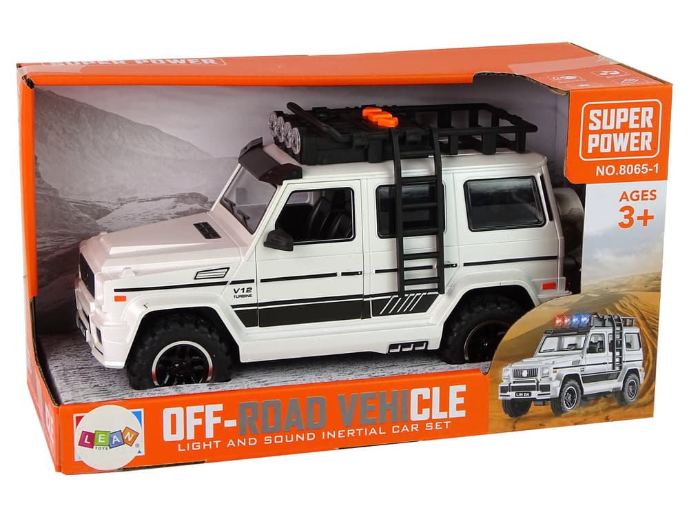 LEAN TOYS Terensko vozilo na baterije, belo 7