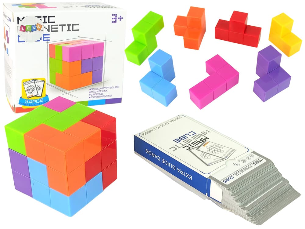 LEAN TOYS Magnetska sestavljanka Logična kocka 108 izzivov