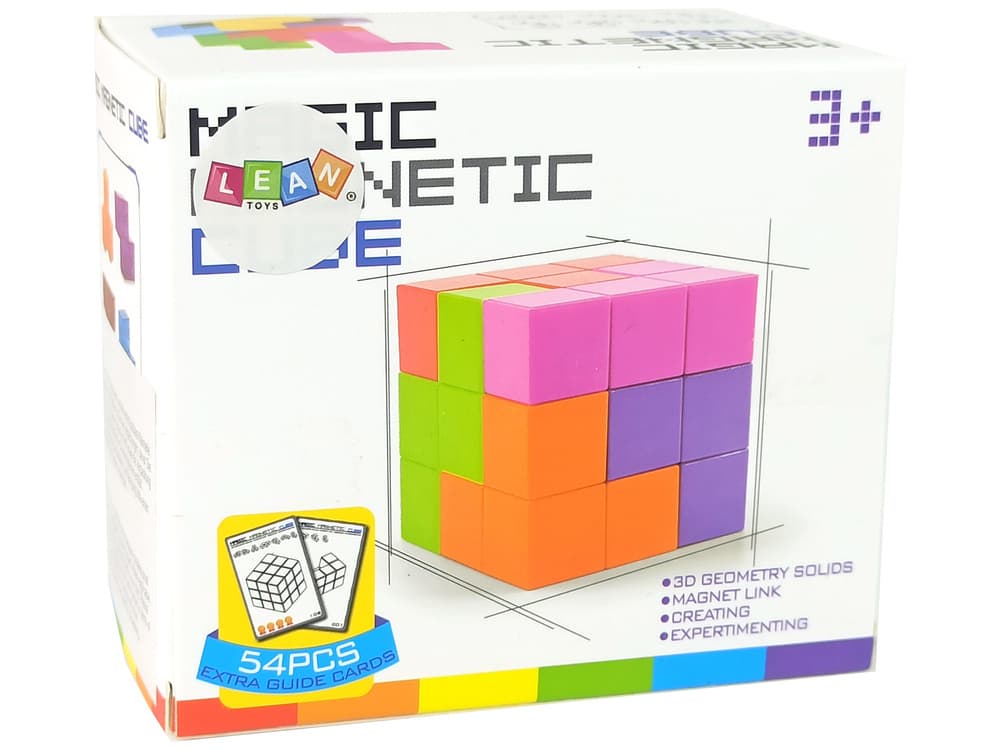 LEAN TOYS Magnetska sestavljanka Logična kocka 108 izzivov 4