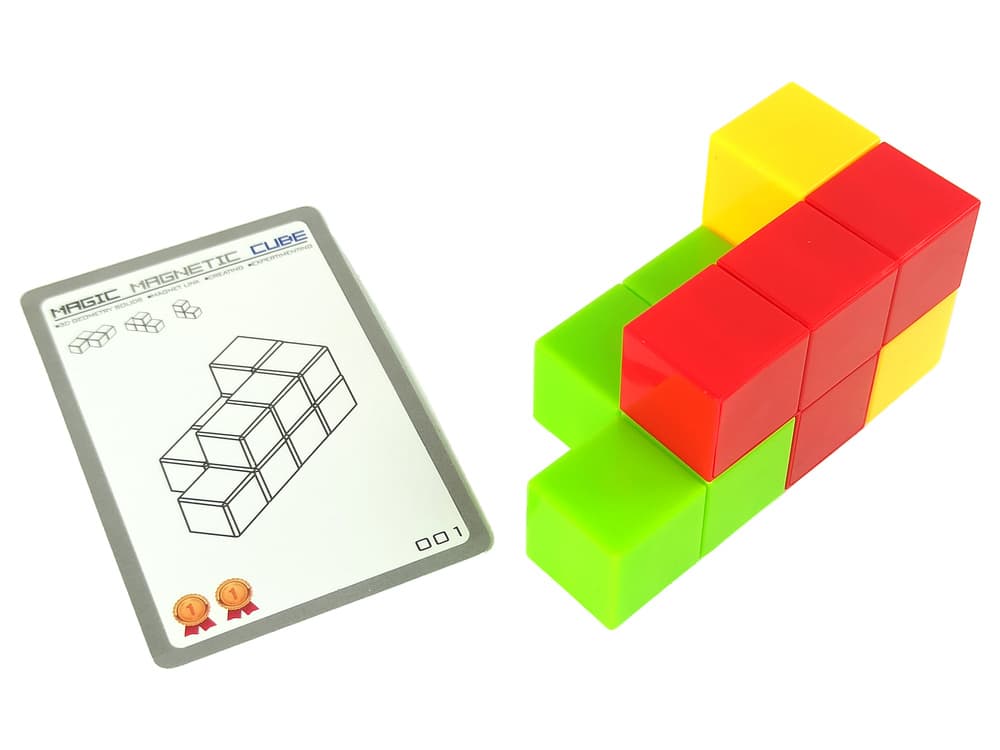 LEAN TOYS Magnetska sestavljanka Logična kocka 108 izzivov 5