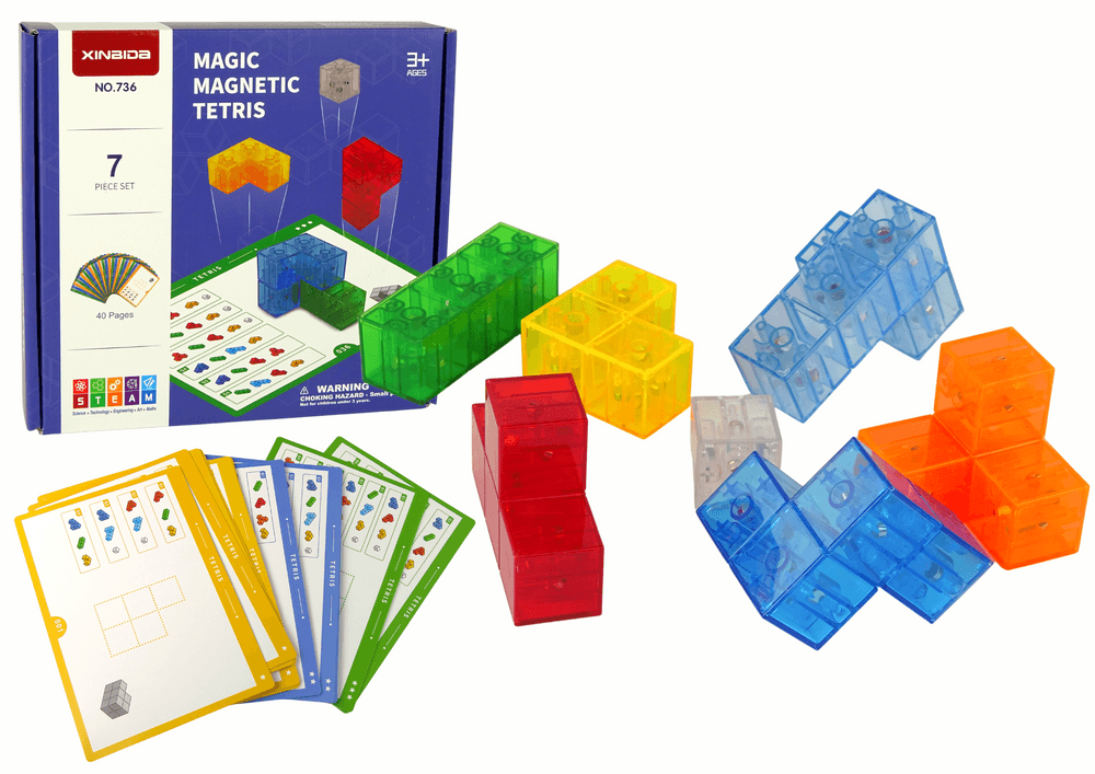 LEAN TOYS čarobna magnetna kocka, 7 elementov, prepušča svetlobo