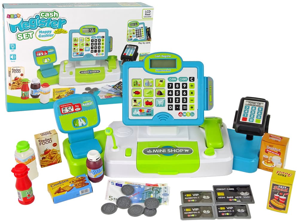 LEAN TOYS Otroška blagajna s tehtnico in terminalom