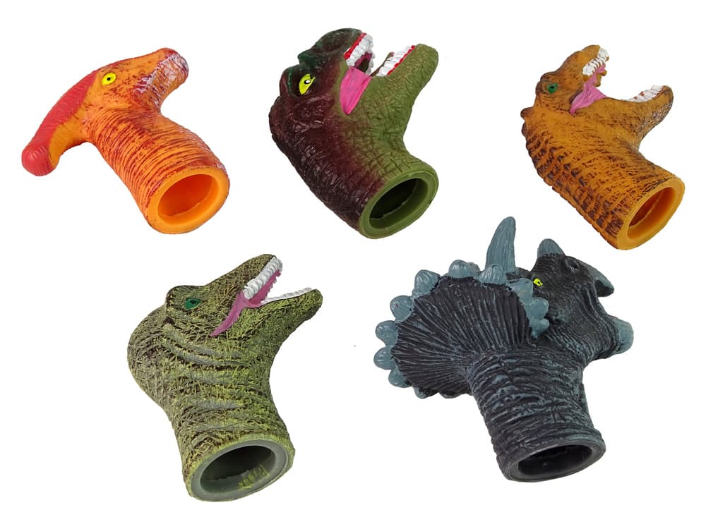 LEAN TOYS Pacinke na prstih dinozavri, pisane, 5 kosov 3